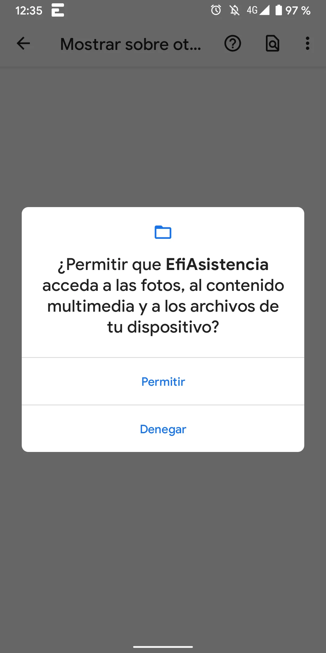 Permitir que la app acceda a las fotos y al contenido multimedia