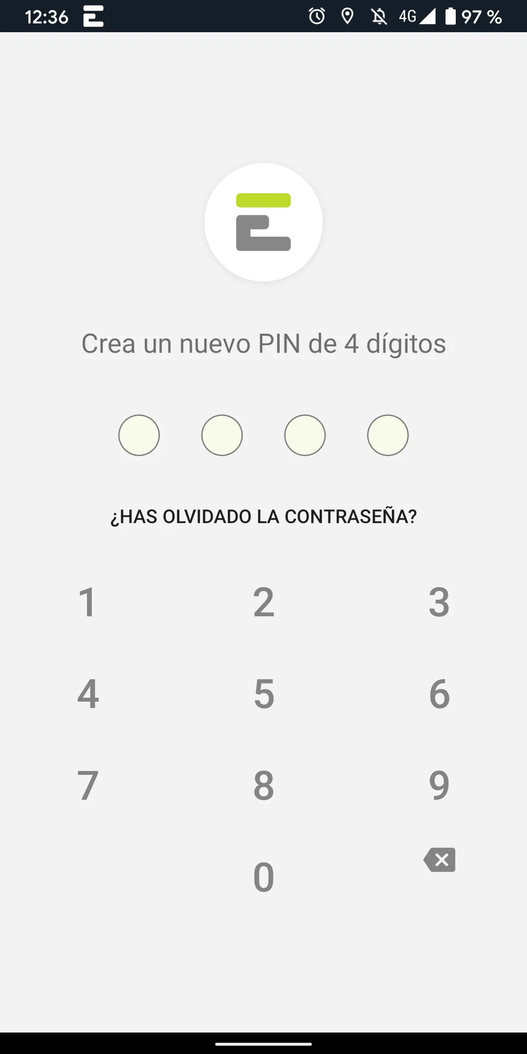Pin de seguridad de acceso a la app