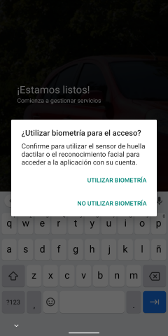 Permiso para utilizar biometría o huella dactilar para el acceso a la app Permiso para utilizar biometría o huella dactilar para el acceso a la app